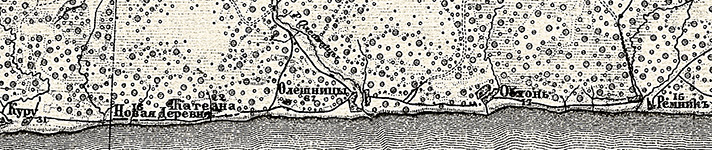 Северное Причудье. Олешницкий приход. Военно-топографическая карта Российской Империи, 1867 г.