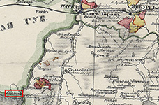 Карта Эстляндской и Санкт-Петербургской губерний. 1842 г.