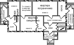 А́лайыэ (О́лешница). План первого этажа дома причта в 1930-х годах по воспоминаниям Никиты Александровича Лаврова