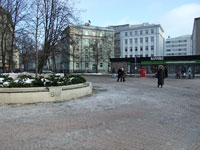 Таллинн. Вид на площадь перед магазином «Каннике» со стороны Maneeži tn. 2 февраля 2009 г.
