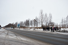 Северодвинск. Освящение Поклонного креста на въезде в город. 18 января 2015 г.