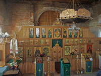 Паша́. Храм Рождества Христова. Трапезная часть храма. Вид на алтарную часть с лестницы, ведущей на хоры